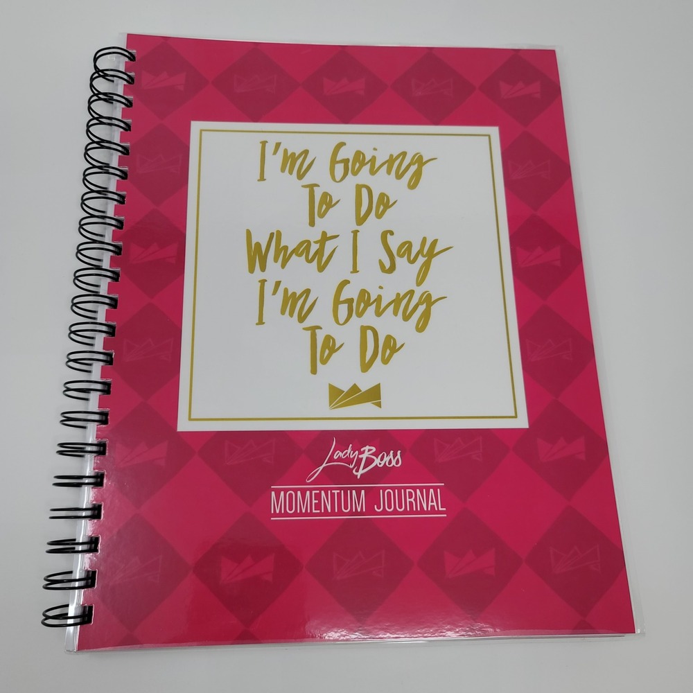 Lady Boss Momentum Journal Pink Spiral Notebook Planner Organizer Goals